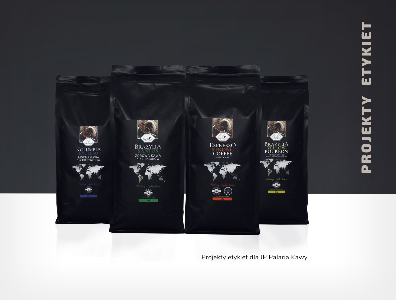 Projekt etykiet dla palarni kawy